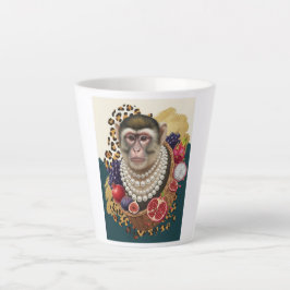 Taza De Café Latte Taza de latte Mono ecléctico con perlas, Chic Maxi