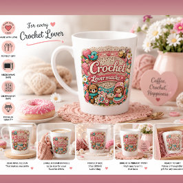 Taza De Café Latte Taza de Latte para Amantes del Ganchillo | Regalo