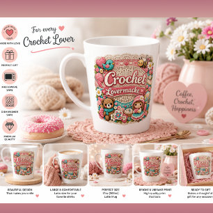 Taza De Café Latte Taza de Latte para Amantes del Ganchillo Regalo