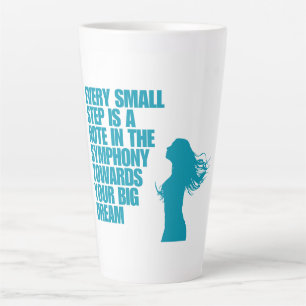 Taza De Café Latte Taza de latte para chica de moda azul Taza minim