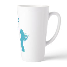 Taza de latte para chica de moda azul | Taza minim