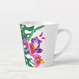 Taza De Café Latte Taza de latte paraíso floral
