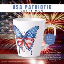 Taza de Latte Patriótica de EE. UU.