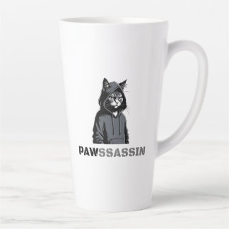 Taza De Café Latte Taza de latte PAWSSASSIN – Energía de gato calleje