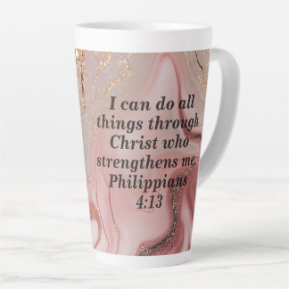 Taza De Café Latte Taza de latte personalizada con cita bíblica de la