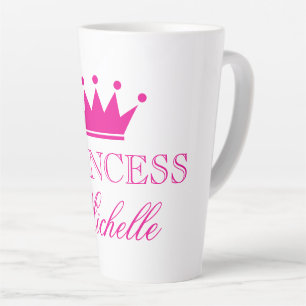 Taza De Café Latte Taza de latte personalizada Corona de Princesa
