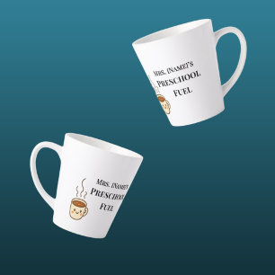 Taza De Café Latte Taza de latte personalizada minimalista para maest