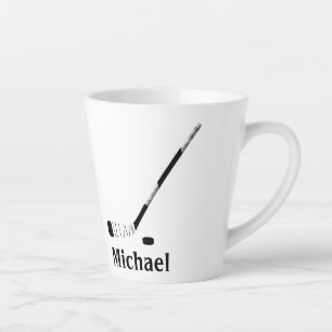TAZA DE CAFÉ LATTE TAZA DE LATTE PERSONALIZADA PARA JUGADOR DE HOCKEY
