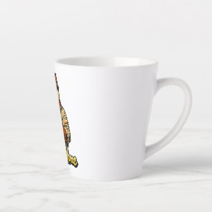 Taza De Café Latte Taza de latte personalizada para soldador con gato