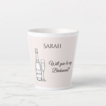 Taza de Latte Propuesta de Dama de Honor | Champán