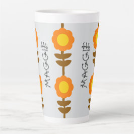 Taza De Café Latte Taza de Latte Sunny Bloom