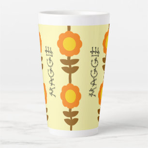 Taza De Café Latte Taza de Latte Sunny Bloom