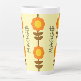 Taza De Café Latte Taza de Latte Sunny Bloom