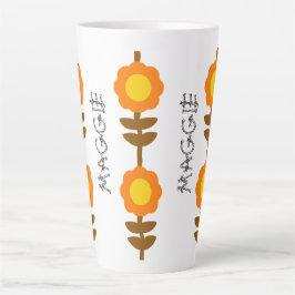 Taza De Café Latte Taza de Latte Sunny Bloom