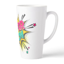 Taza de Latte Super Mamá de Cómic