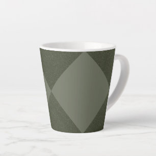 Taza De Café Latte Taza de Latte Verde Musgo con Diamante en Negrita