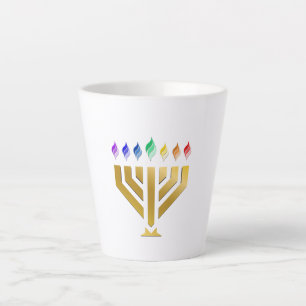 Taza De Café Latte Taza de Latte Yada Yahowah Menorah