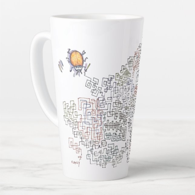 Taza De Café Latte taza de latte Zig Zag Doodlebug (Ángulo izquierdo)