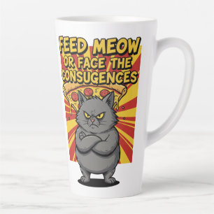 Taza De Café Latte "Taza de pizza divertida – Rebanada de felicidad p