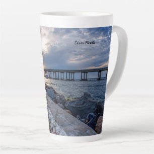 Taza De Café Latte Taza Destin East Pass Atardecer Latte