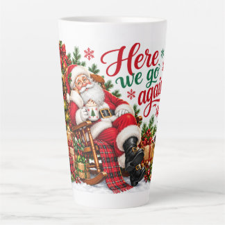 Taza De Café Latte Taza divertida de latte de Navidad de Papá Noel |