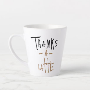 Taza De Café Latte Taza Gracias a un Latte - Taza divertida con juego