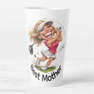 Taza De Café Latte Taza grande de latte de golf del día de la madre