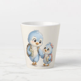 Taza De Café Latte Taza Hermano Hermana Pajaro Azul Latte