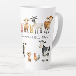 Taza De Café Latte Taza Latte Animales de Granja Nombre de la Haciend