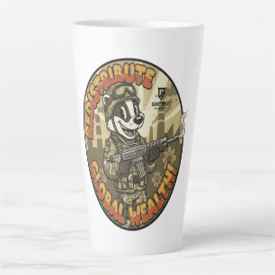 Taza De Café Latte Taza Latte Mapache de Riqueza Global