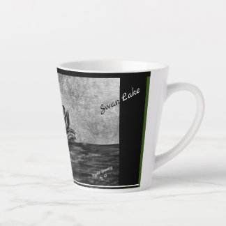 Taza De Café Latte Taza LS Latte Lago de los Cisnes dibujo digital