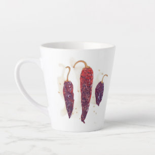Taza De Café Latte Taza para Latte CHILI PEPPERS