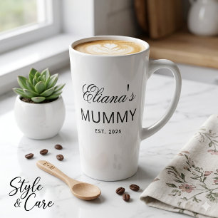 Taza De Café Latte Taza para Latte con Texto Personalizado MUMMY Rega