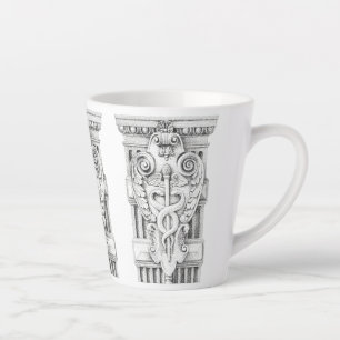 Taza De Café Latte Taza para Latte Cónica CADUCEUS