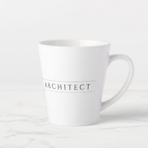 Taza De Café Latte Taza para Latte de Arquitecto / Negro
