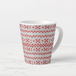 Taza De Café Latte Taza para latte de punto nórdico ROJO