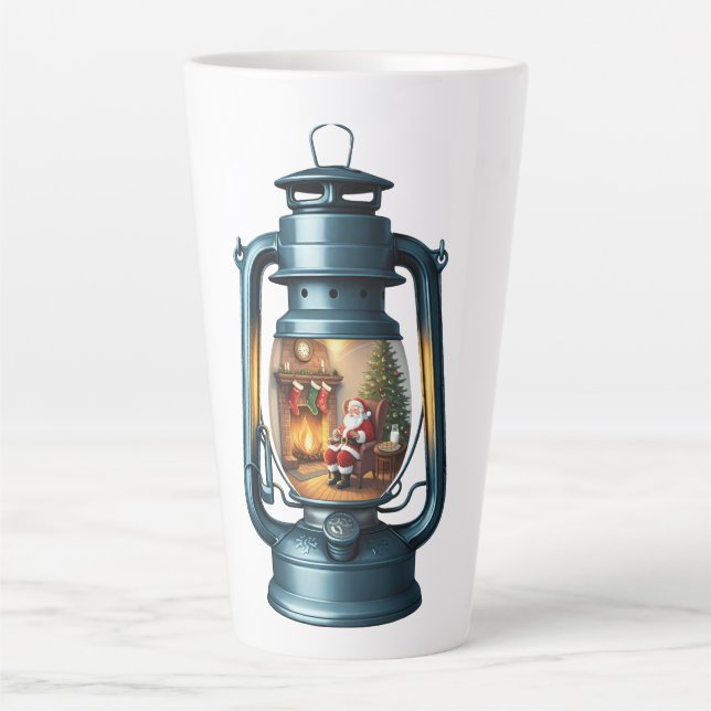 Taza De Café Latte Taza para Latte - Farol de Navidad (Anverso)