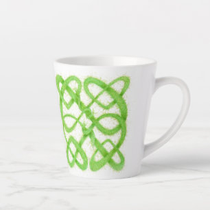 Taza De Café Latte Taza para Latte GREEN CELTIC KNOT