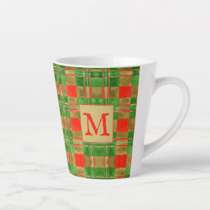 Taza De Café Latte Taza para Latte MAC GREGOR TARTAN + Inicial