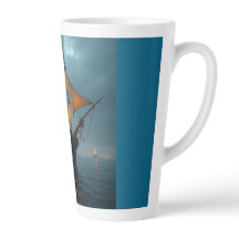 Taza para Latte (Majestuoso Barco en el Mar)