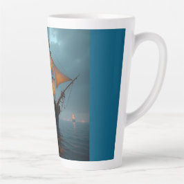 Taza De Café Latte Taza para Latte (Majestuoso Barco en el Mar)