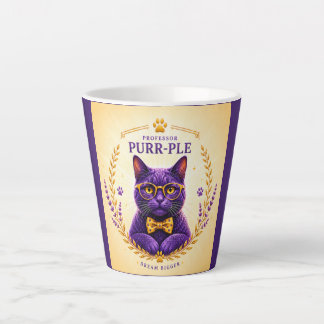 Taza De Café Latte Taza para Latte Profesor Purr-Ple™ – Sueña Más Gra