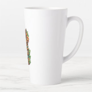 Taza De Café Latte Taza para Latte Tiki Corona de Palma Dorada