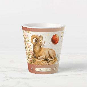 Taza De Café Latte Taza pequeña de latte Aries Honeysuckle Art Nouvea