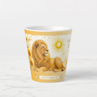 Taza De Café Latte Taza pequeña de latte Art Nouveau de girasol Leo