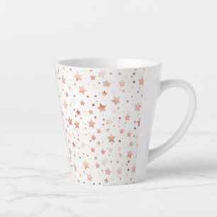 Taza De Café Latte Taza pequeña de latte con delicadas estrellas de o