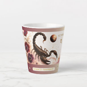 Taza De Café Latte Taza pequeña de latte de escorpión Anemone Art Nou