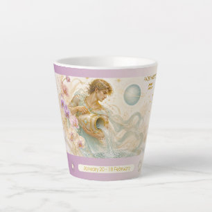 Taza De Café Latte Taza pequeña de latte de orquídea Acuario Art Nouv