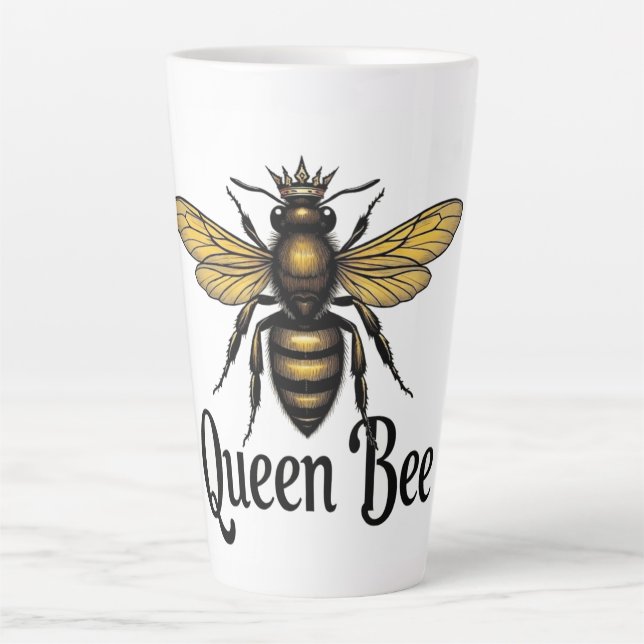 Taza De Café Latte Taza Queen Bee Latte (Anverso)