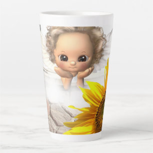 Taza De Café Latte Taza Sunflower Angel Latte